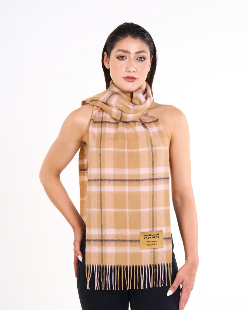 Edinburgh Cashmere DC Check Cashmere Scarf luxury under £150