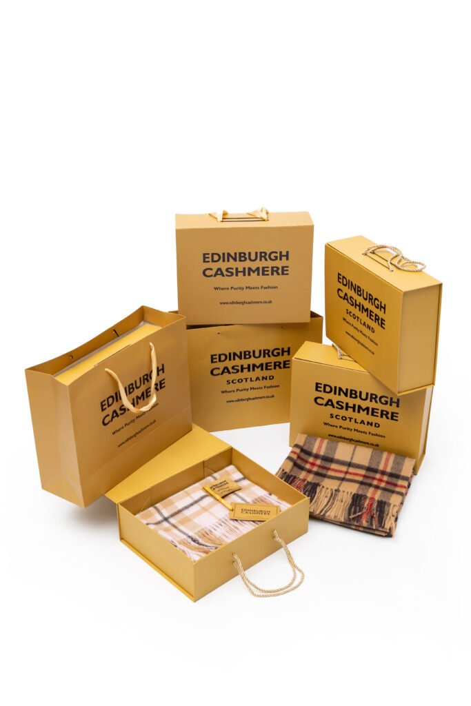 Edinburgh Cashmere DC Scott Cashmere Scarf signature gift box