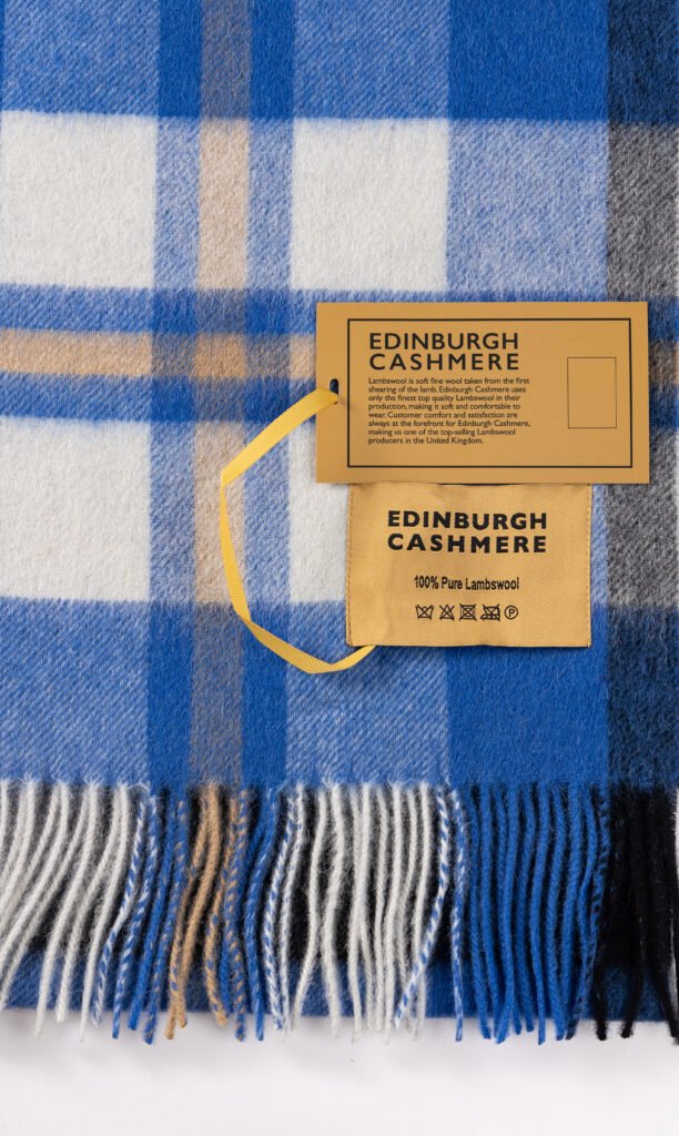 Edinburgh Cashmere DC Check luxury Scottish heritage gifts UK